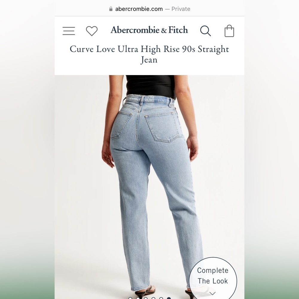 NWT | A&F | 90s Straight Ultra High Rise Curve Love jeans | Size 27/4R